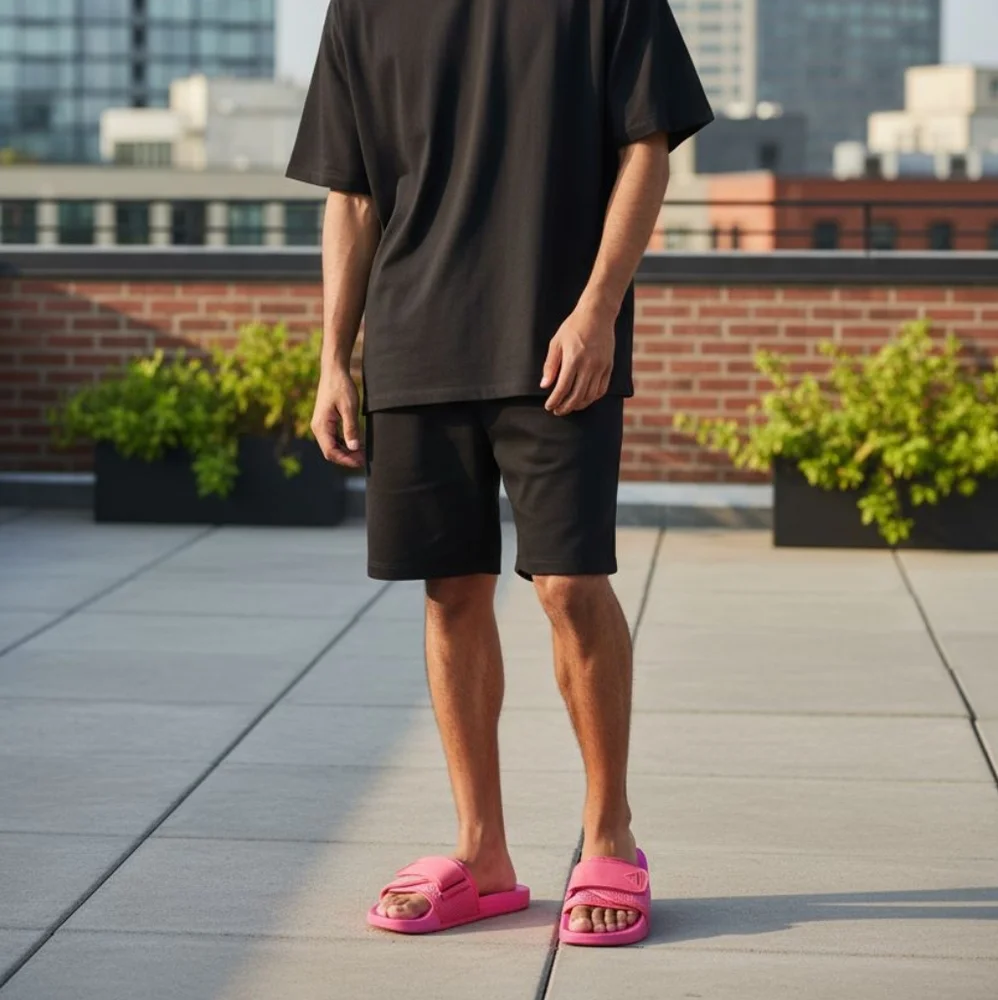 Adidas X Pharrell Williams Pink Chancleta HU Boost Slide Sandal Men’s Size‎ 8